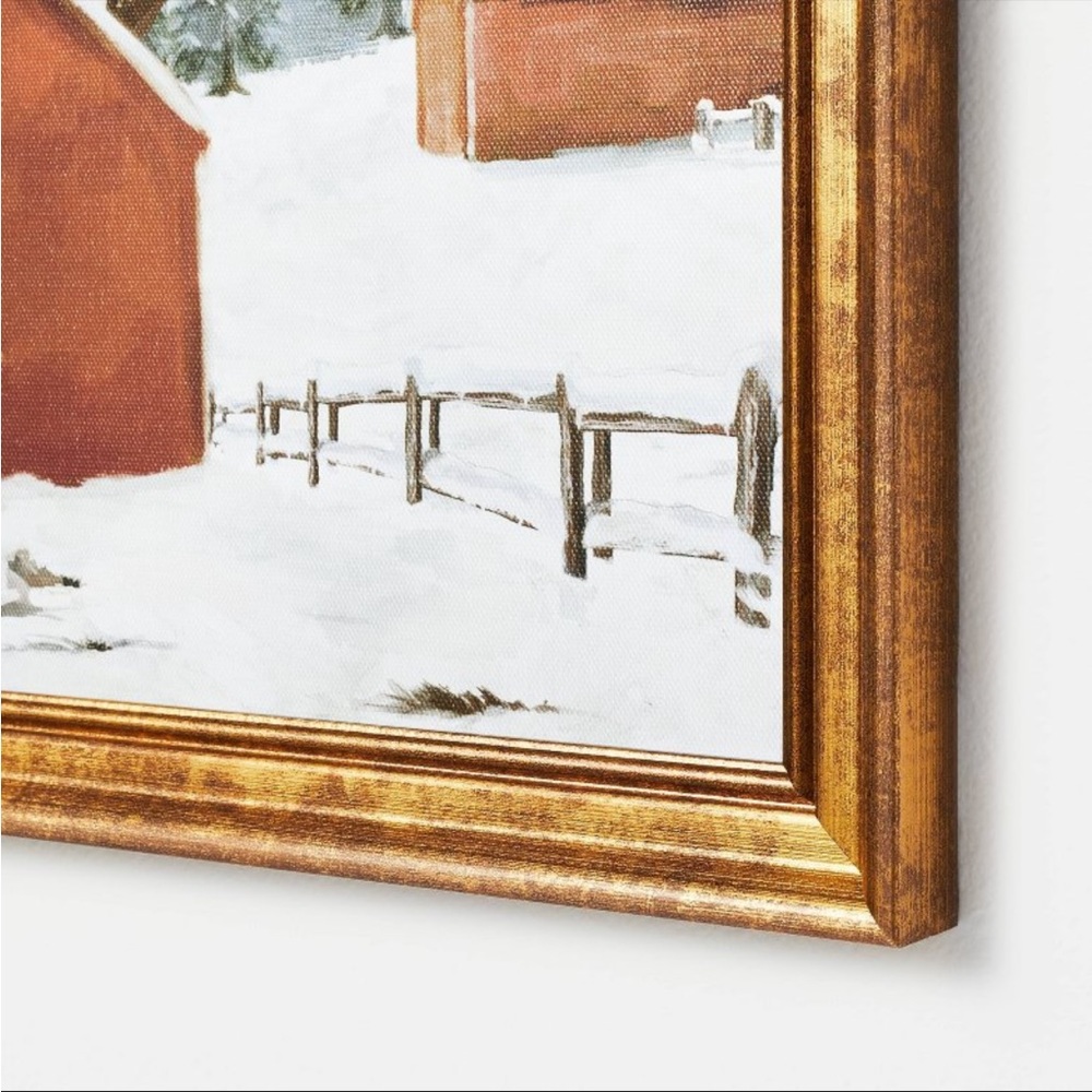 Studio McGee 18" x12" Snow Covered Cottage Framed
Wall Canvas - Threshold - Picture 3 of 5